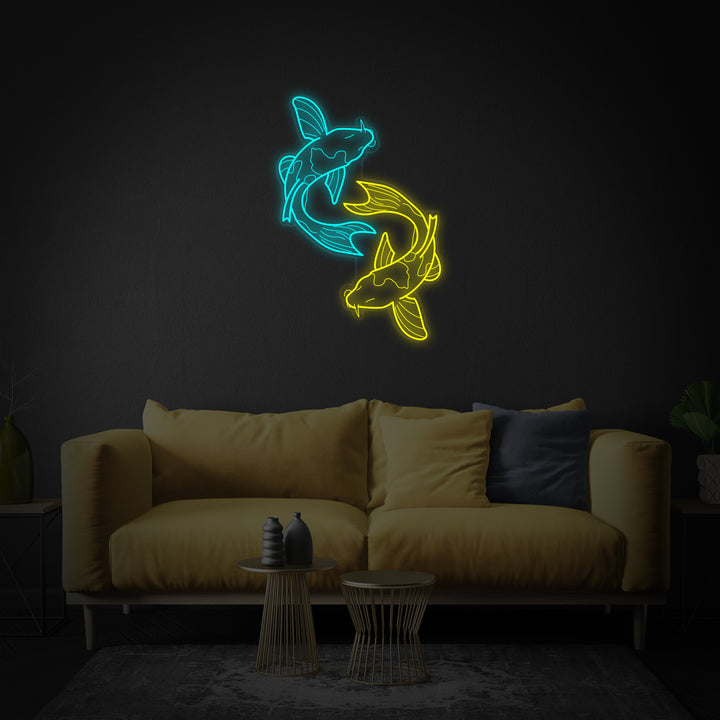 "Poisson Koi" Enseigne Lumineuse en Néon