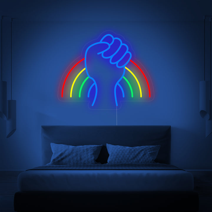 "Drapeau Arc-En-Ciel Fierté Lgbt Unique" Enseigne Lumineuse en Néon