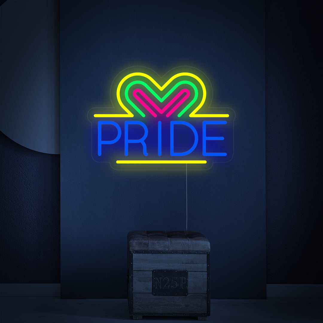 "LGBT, PRIDE, Cœurs" Lumineuse en Néon