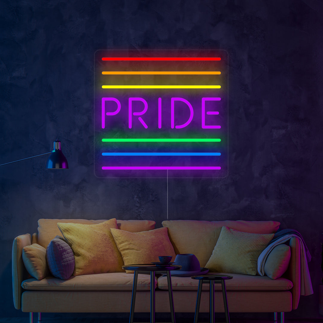 "LGBT, PRIDE, Drapeau arc-en-ciel" Lumineuse en Néon