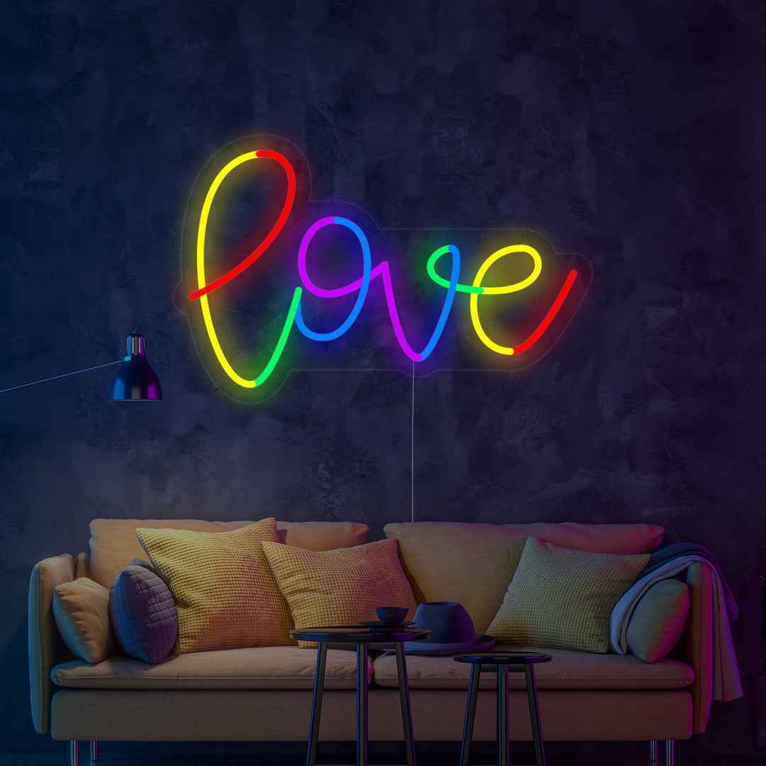 "LGBT, Arc-en-ciel, LOVE" Lumineuse en Néon