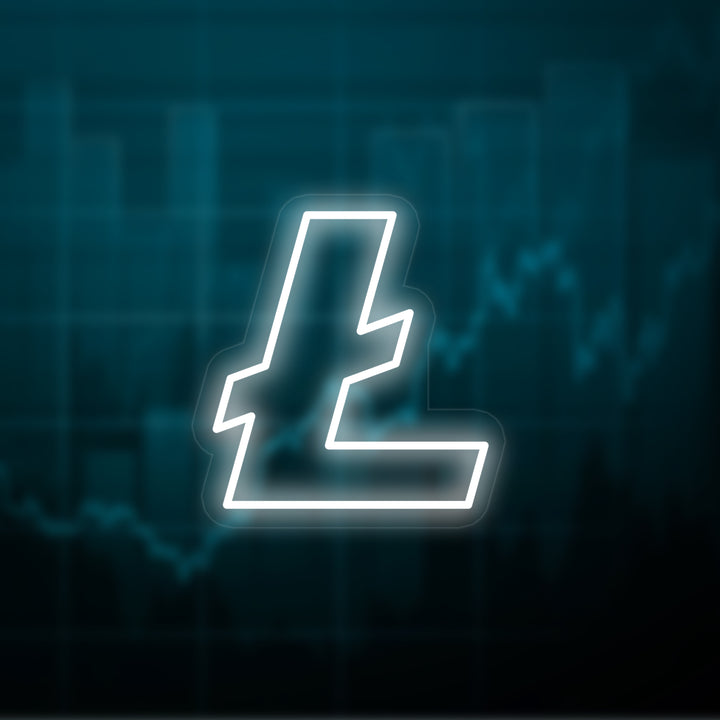 "Cryptomonnaie Litecoin (LTC)" Enseigne Lumineuse en Néon