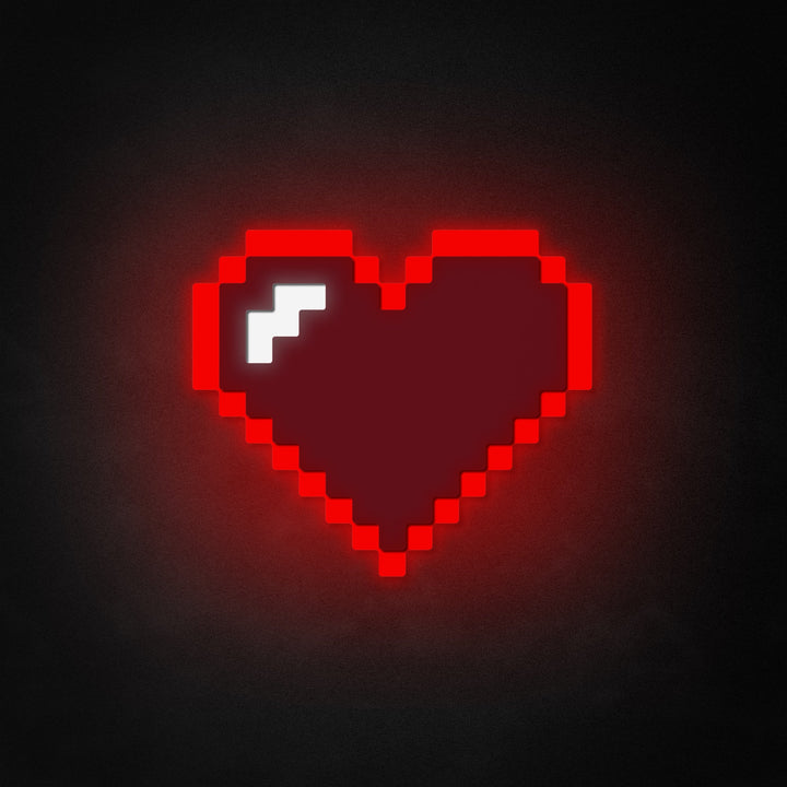 "Legend of Zelda 16-bit Heart" Neon Like