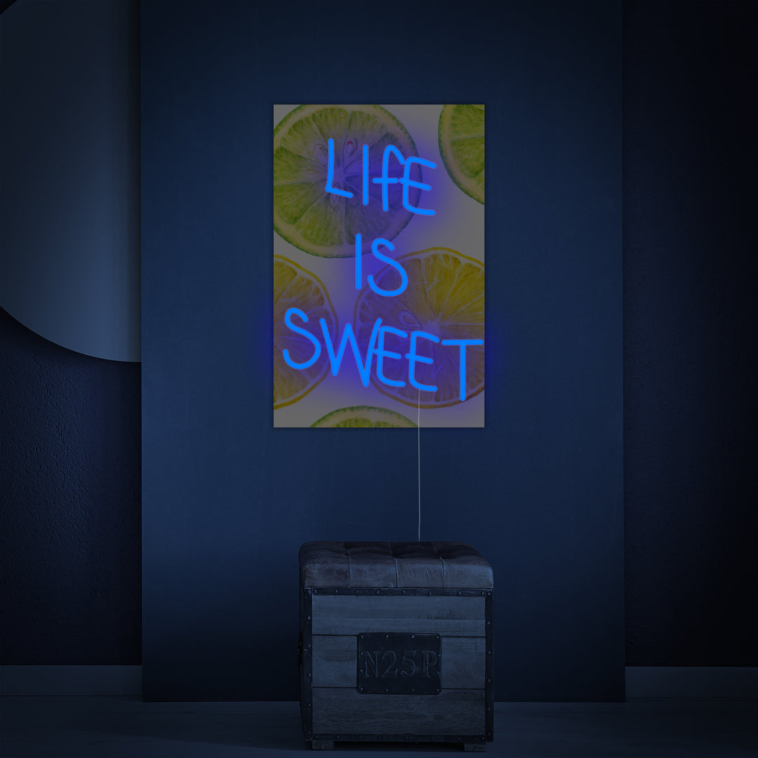 "Life Is Sweet" Enseigne Lumineuse en Néon