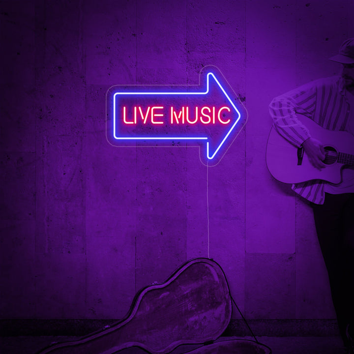 "Live Music" Enseigne Lumineuse en Néon