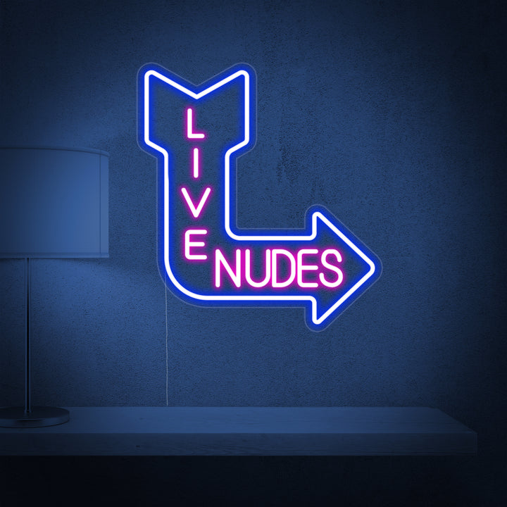 "Live Nudes" Enseigne Lumineuse en Néon