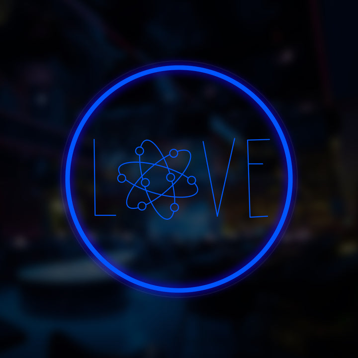 "Love Atoms" Mini Enseigne au Néon