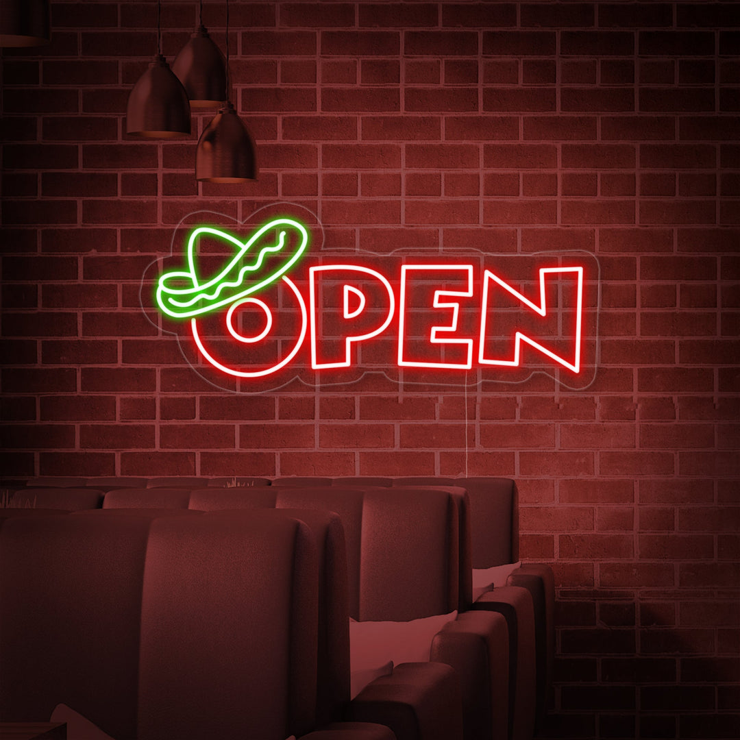 "open, Cuisine mexicaine" Lumineuse en Néon