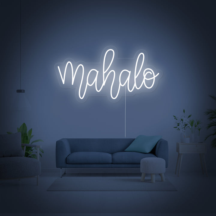 "Mahalo Hawaiian Merci." Enseigne Lumineuse en Néon