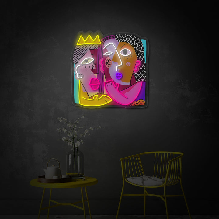 "Homme et femme" Enseigne néon LED imprimée UV
