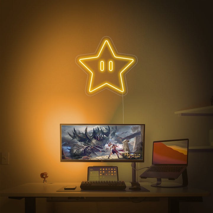 "Étoile, Décoration De Salle De Jeu" Enseigne Lumineuse en Néon