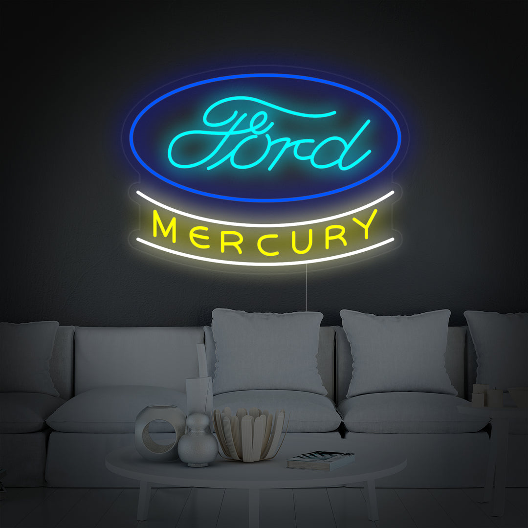 "Mercury Car Logo" Enseigne Lumineuse en Néon