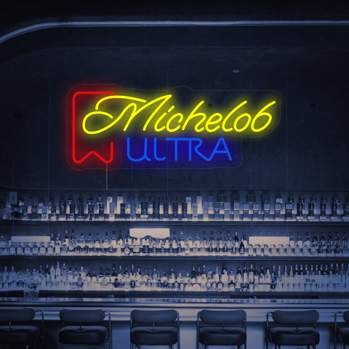"Bar À Bière Michelob Ultra" Enseigne Lumineuse en Néon