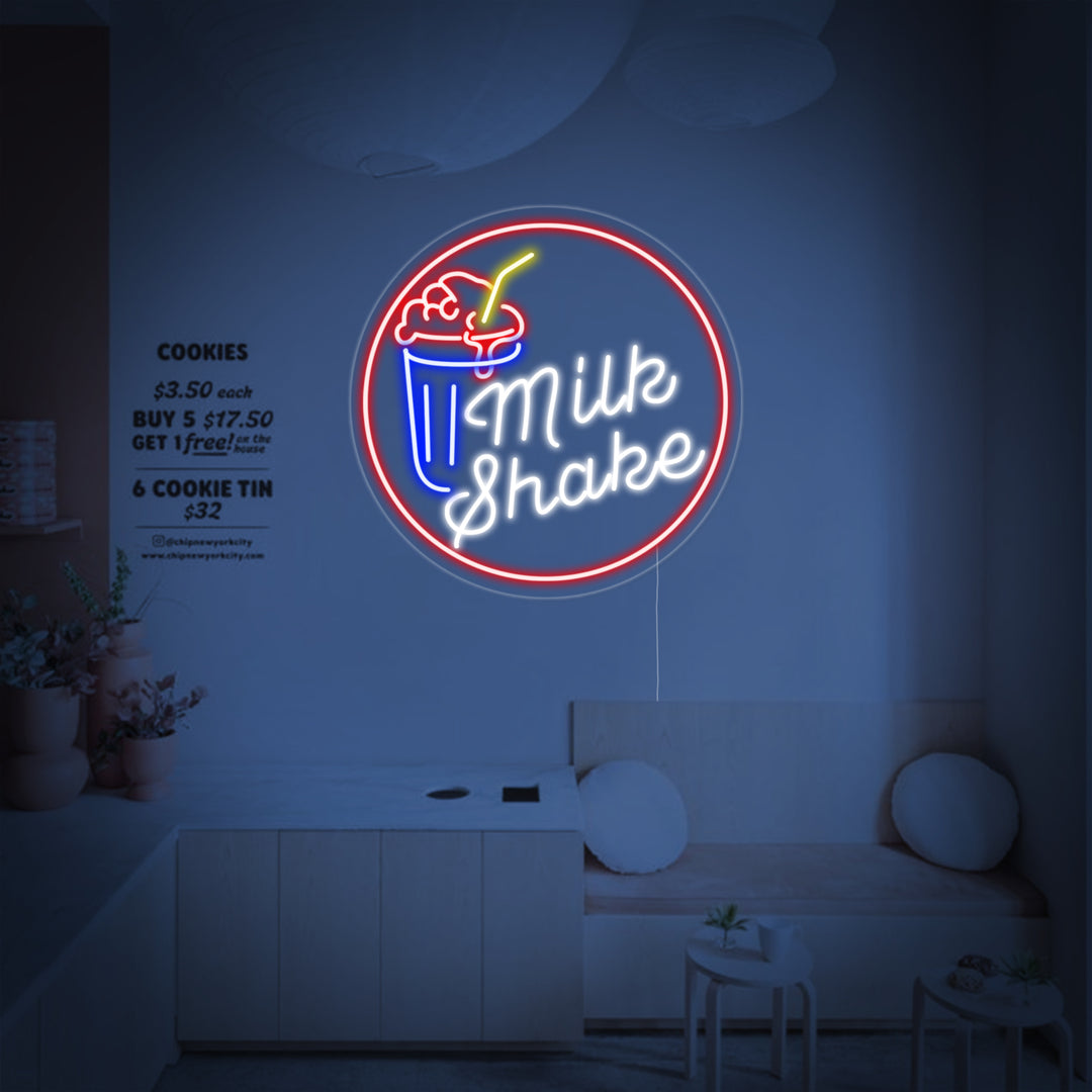 "Milk Shake" Enseigne Lumineuse en Néon