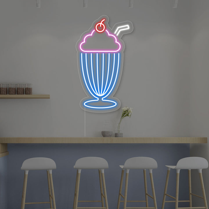 "Milkshake" Enseigne Lumineuse en Néon