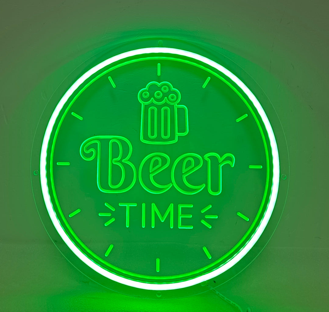 "Beer Bar Sunset, Verre à bière" Mini Lumineuse en Néon