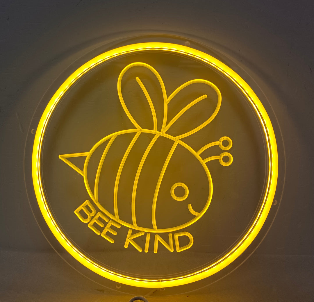 "Bee Be Kind" Mini Enseigne au Néon