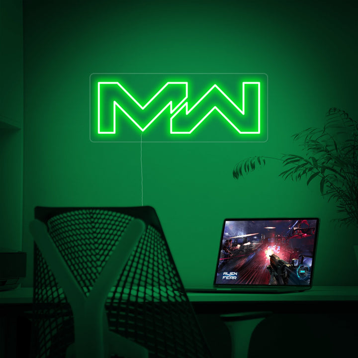 "Mw, Décoration De Salle De Jeu" Enseigne Lumineuse en Néon