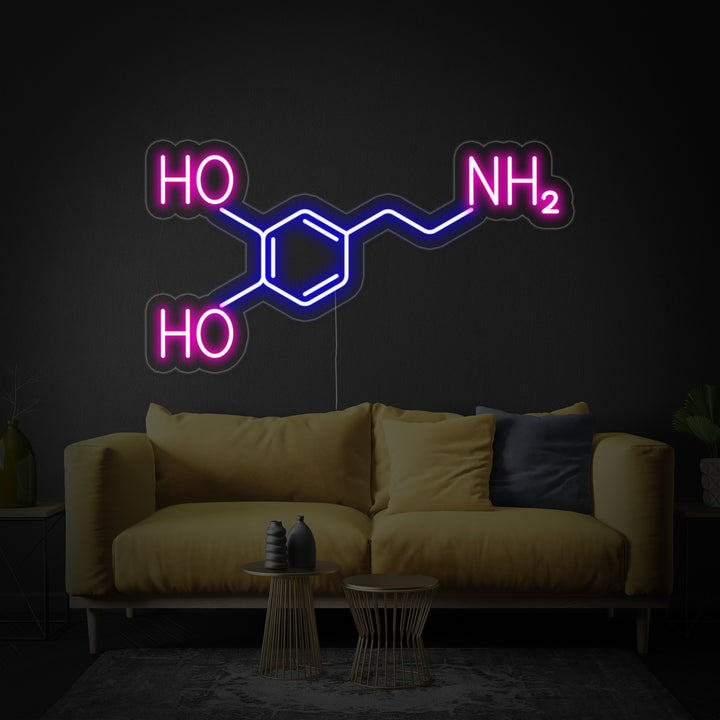 "Molécule De Dopamine" Enseigne Lumineuse en Néon