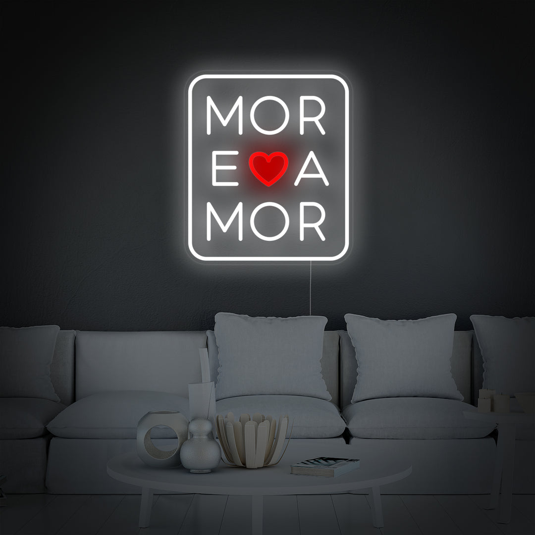 "More Amor Amour" Enseigne Lumineuse en Néon