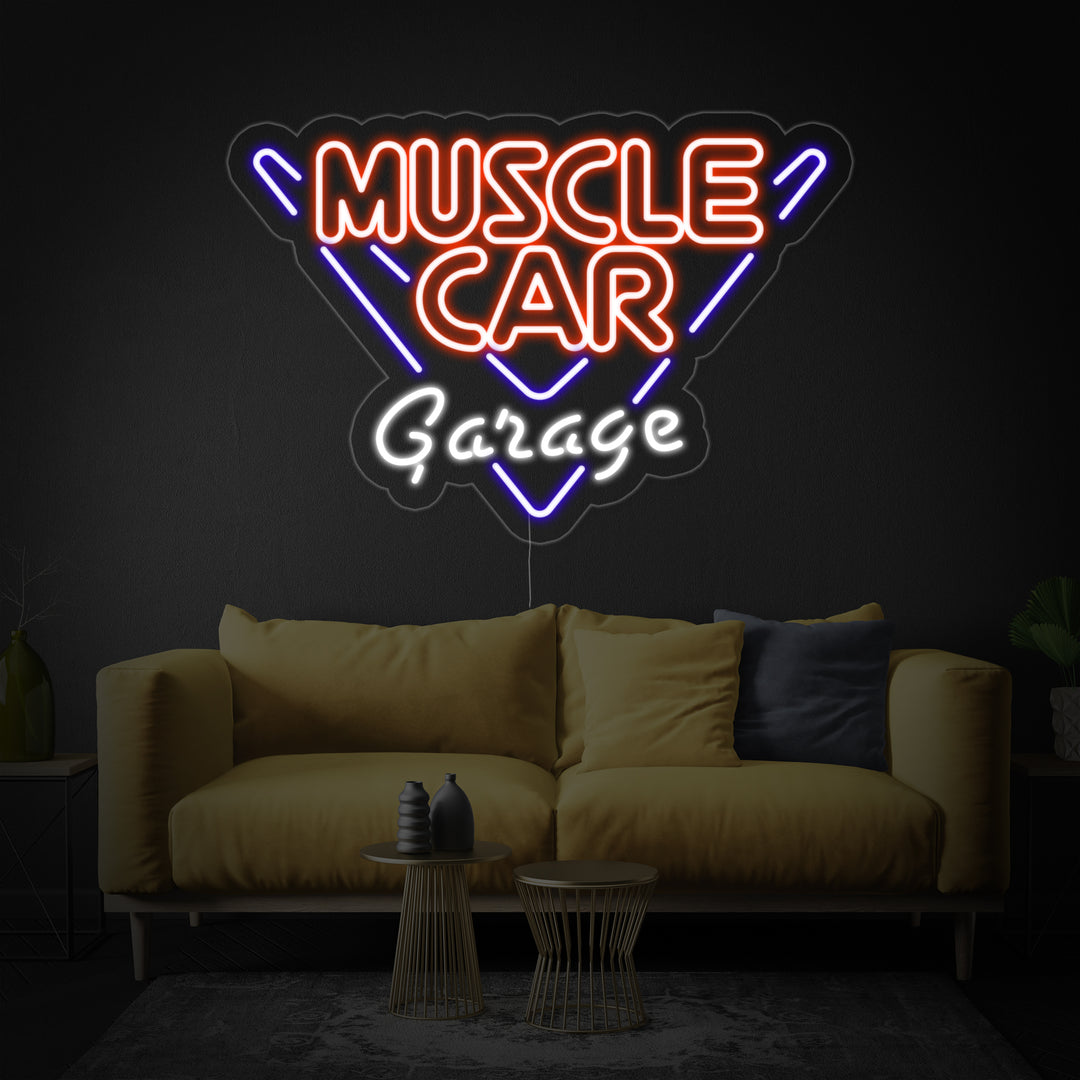 "Muscle Car Garage" Enseigne Lumineuse en Néon