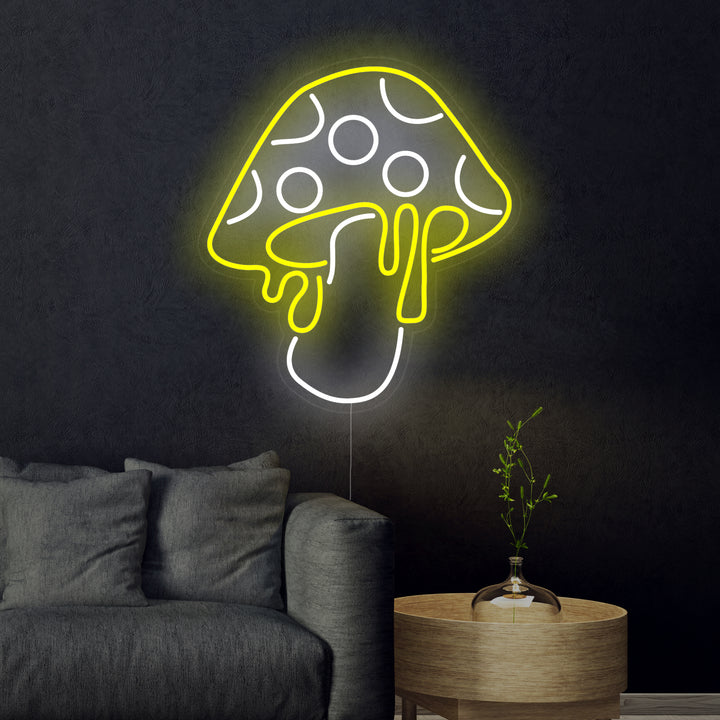 "Champignon Goutte À Goutte" Enseigne Lumineuse en Néon