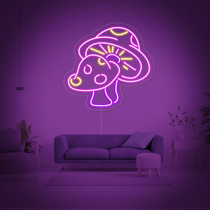 "Champignon" Enseigne Lumineuse en Néon