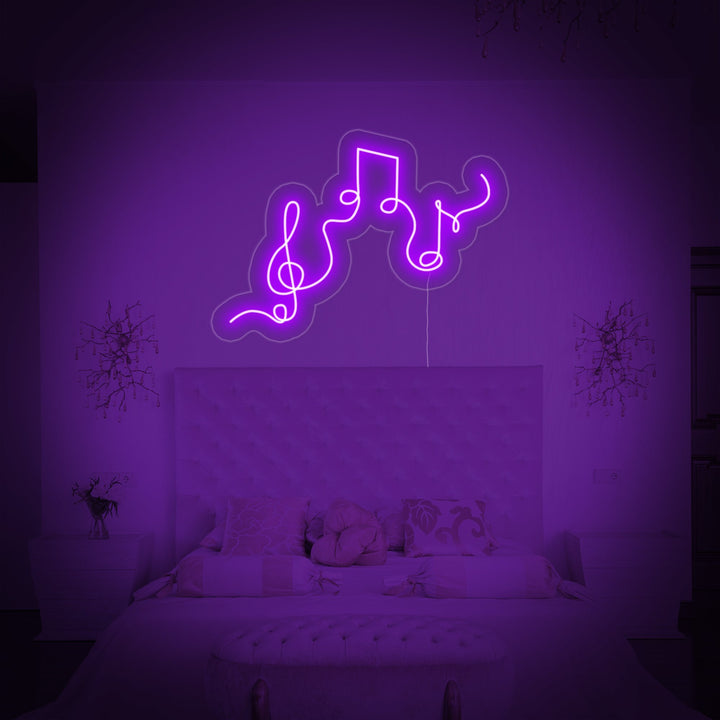 "Notes De Musique" Enseigne Lumineuse en Néon