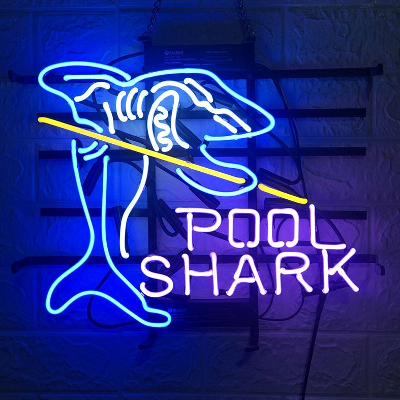 "Pool Shark, Salle De Billard" Enseigne Lumineuse en Néon