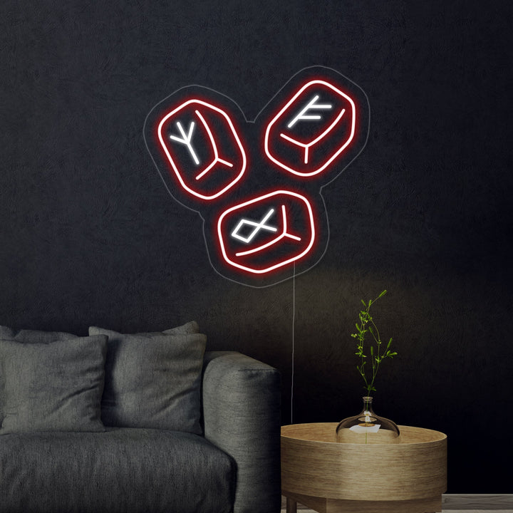 "Pierres Runiques Nordiques" Enseigne Lumineuse en Néon