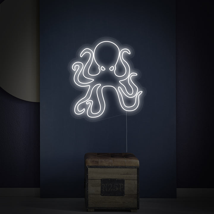 "Restaurant Pieuvre Animal De Mer" Enseigne Lumineuse en Néon