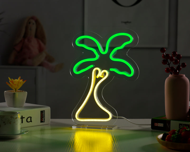 "Palmier" Desk LED Enseigne Lumineuse en Néon