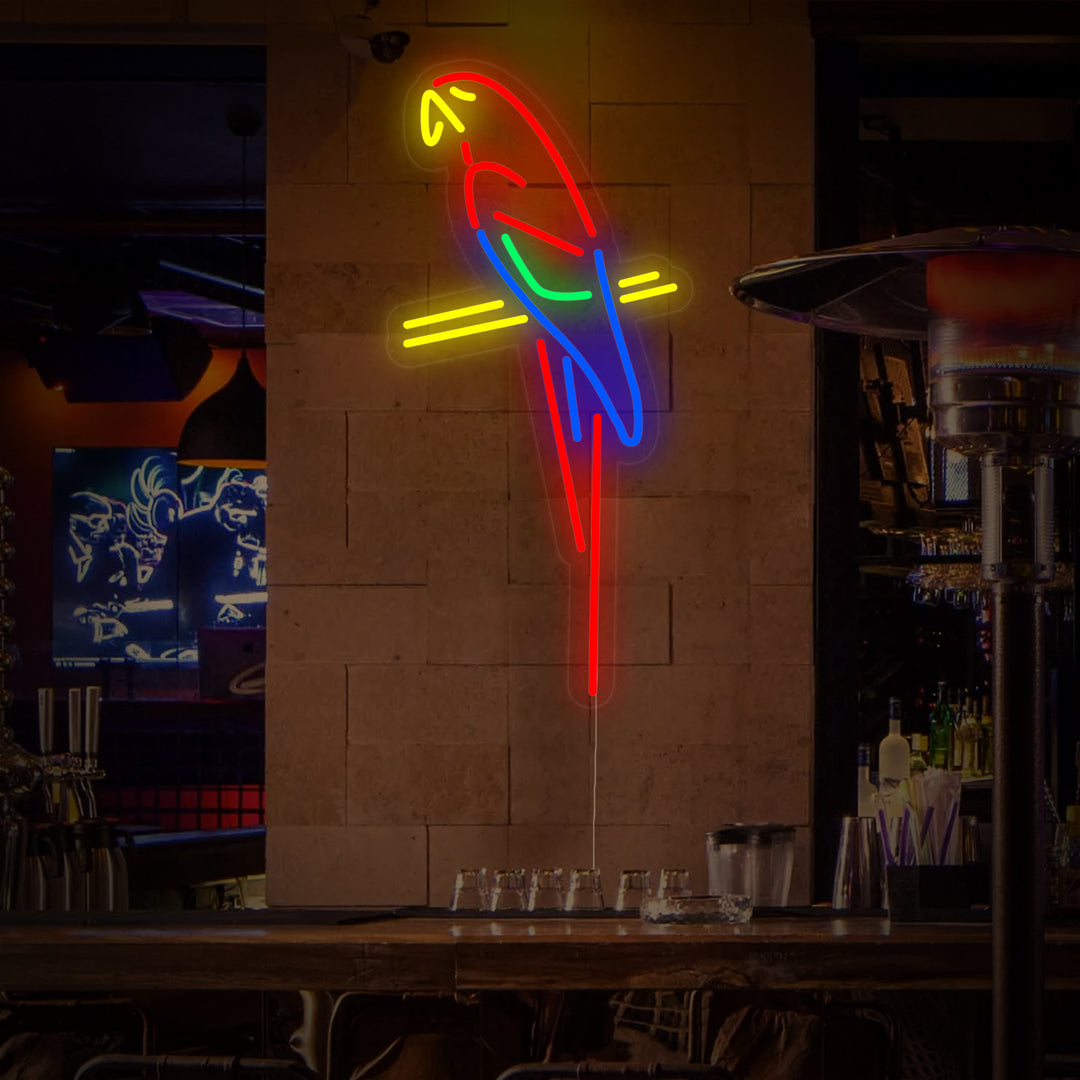 "Parrot Bar Pub" Enseigne Lumineuse en Néon