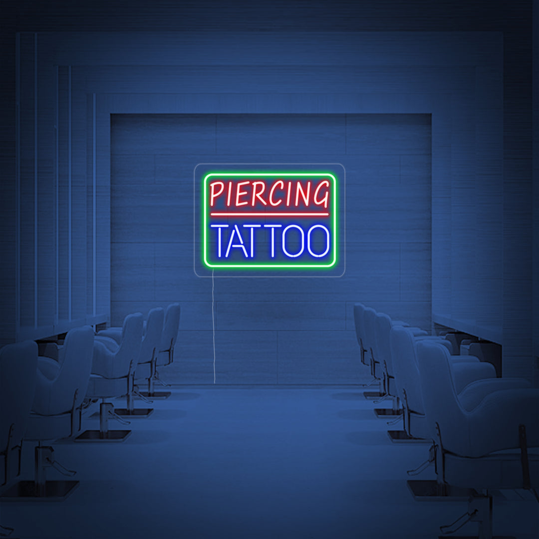 "Piercing Tattoo" Enseigne Lumineuse en Néon