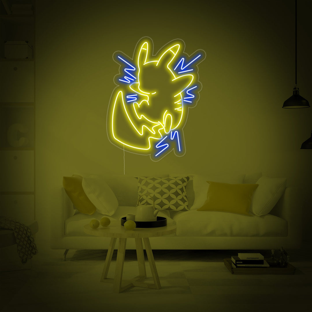 "Pikachu, Décoration Murale Pour Salle De Jeu" Enseigne Lumineuse en Néon