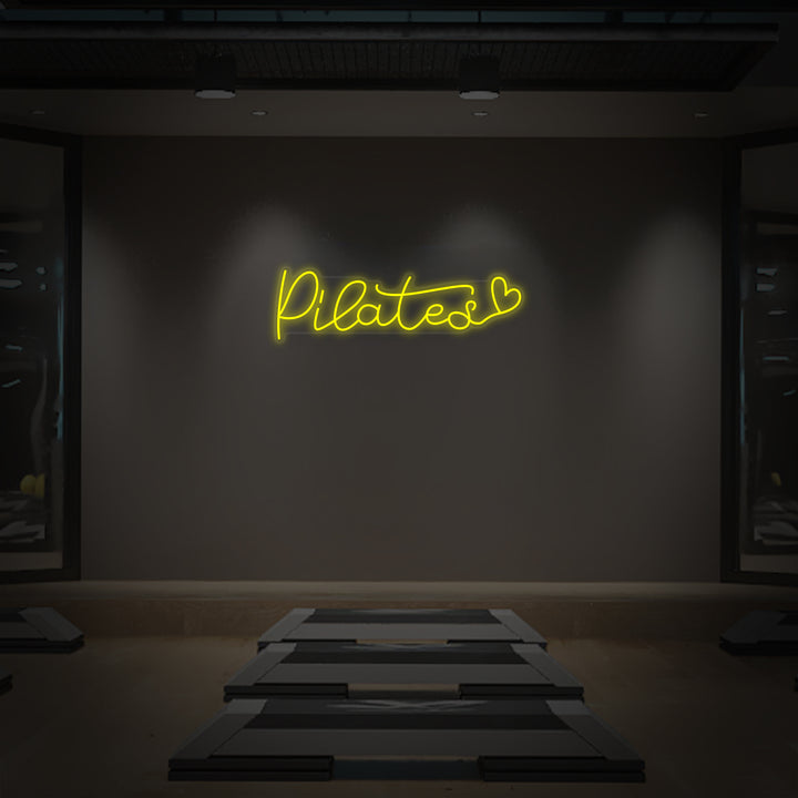 "Pilates Cœur" Enseigne Lumineuse en Néon