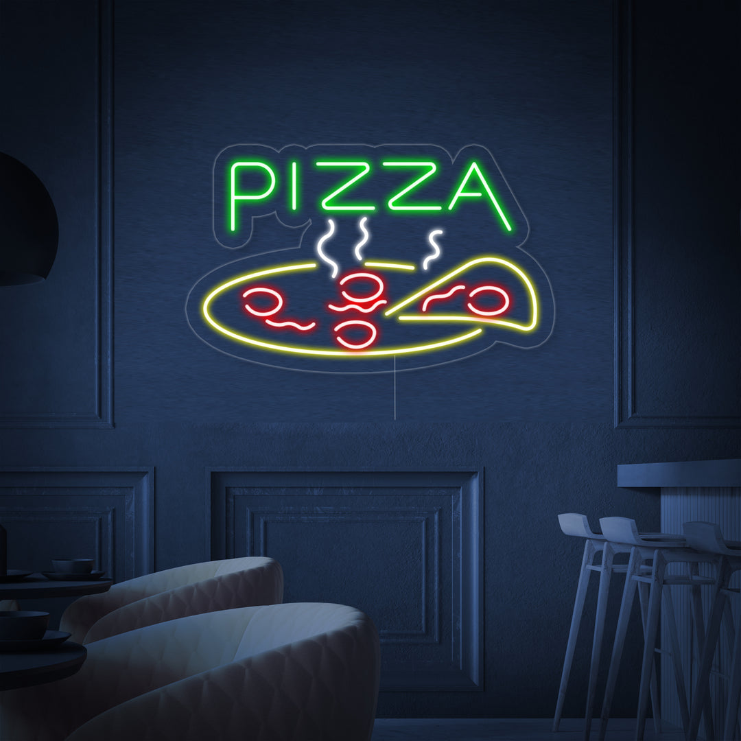 "Pizza, Alimentation, Enseigne De Restaurant" Enseigne Lumineuse en Néon