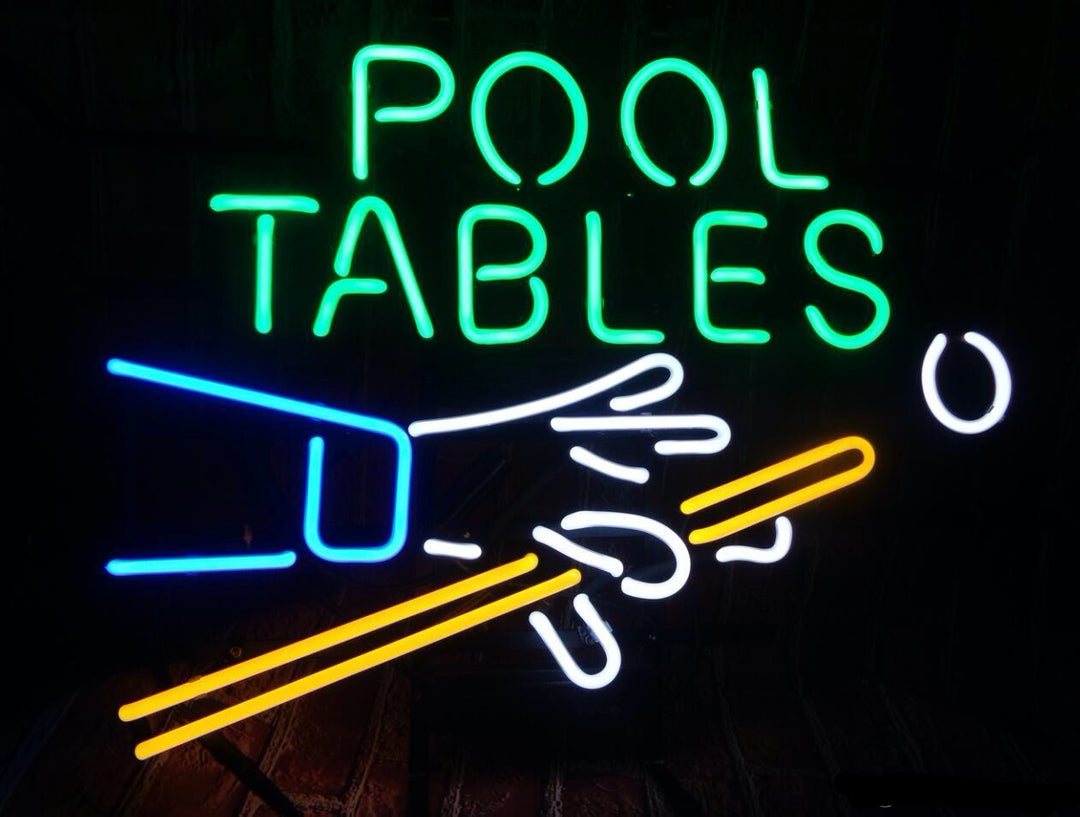 "Pool Tables, Billard" Enseigne Lumineuse en Néon