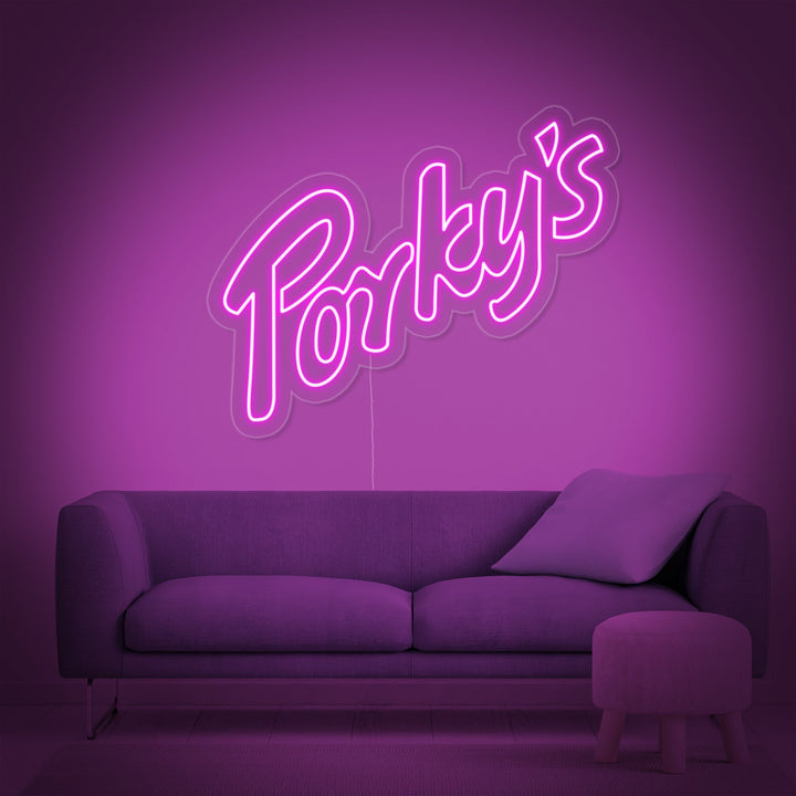 "Porky" Enseigne Lumineuse en Néon