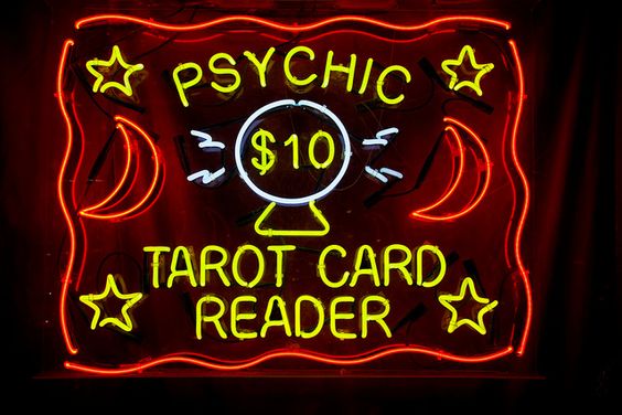 "Psychic Tarot Card Reader" Enseigne Lumineuse en Néon