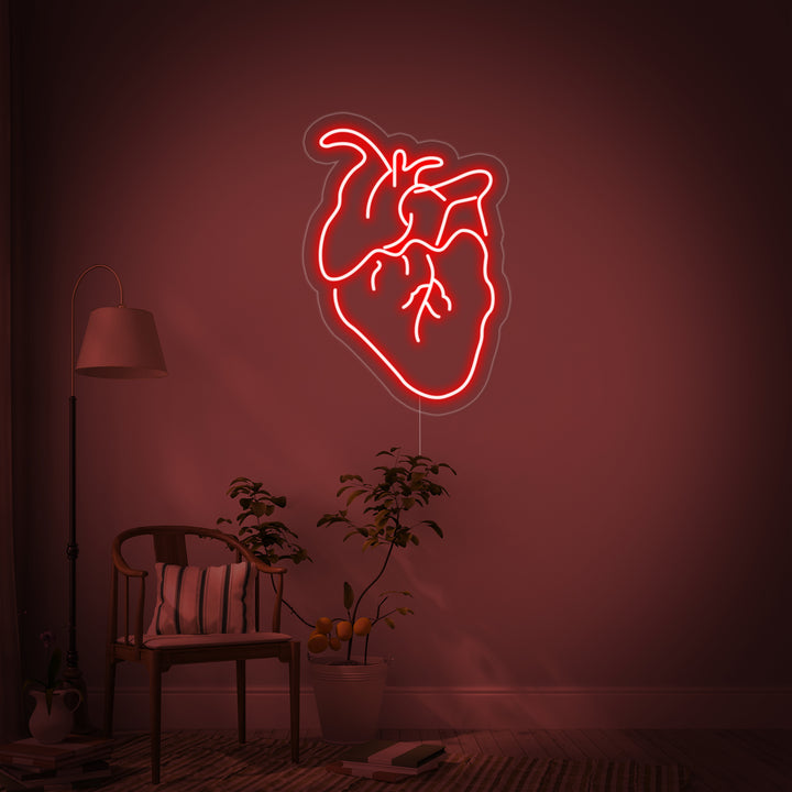"Cœur Réel" Enseigne Lumineuse en Néon