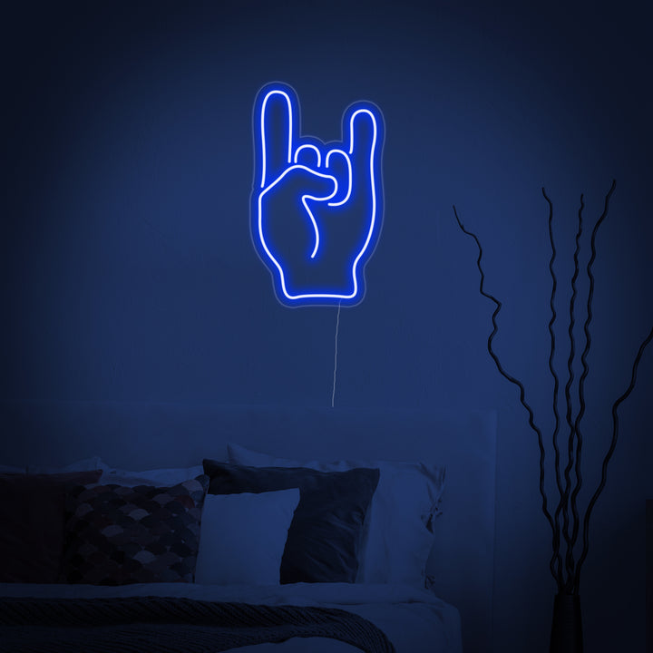 "Rock Hand" Enseigne Lumineuse en Néon