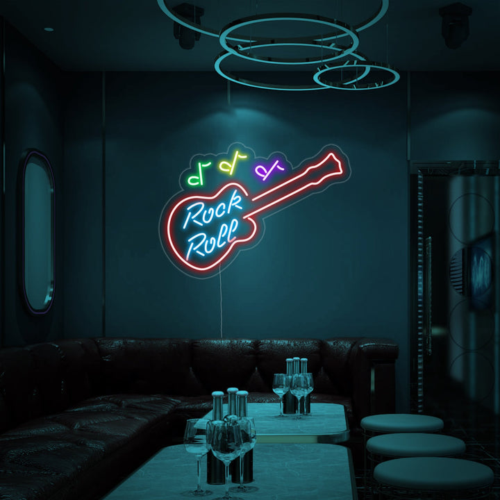 "Rock Roll" Enseigne Lumineuse en Néon