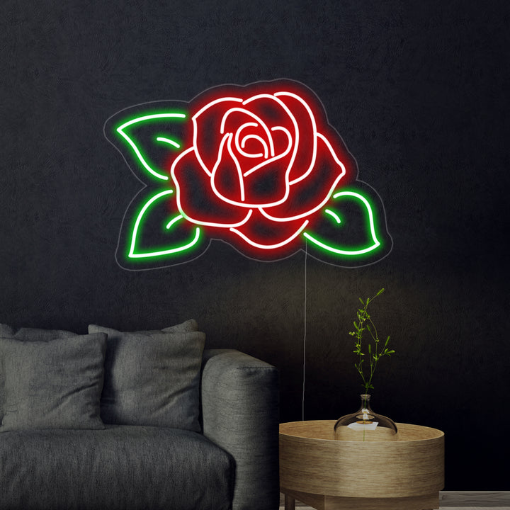 "Roses, Fleuriste, Cadeaux Floraux" Enseigne Lumineuse en Néon