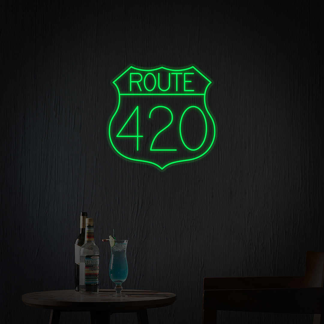 "Autoroutes Et Route 420" Enseigne Lumineuse en Néon
