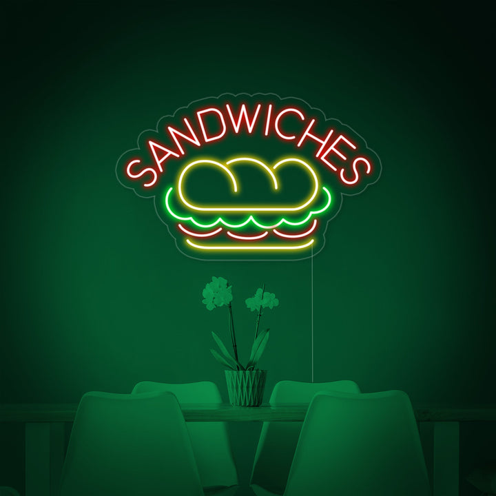"SANDWICHES, Nourriture" Lumineuse en Néon