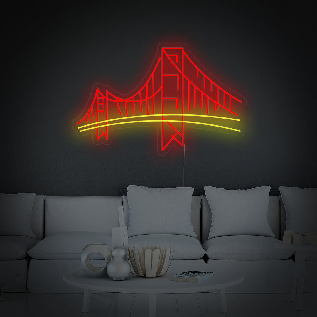 "Pont Du Golden Gate De San Francisco" Enseigne Lumineuse en Néon