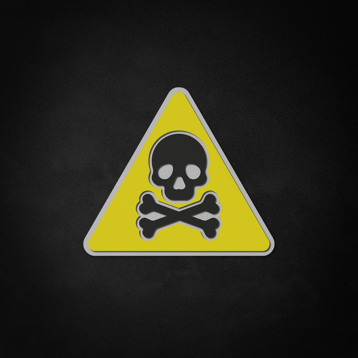 "Skull et Crossbones, Symbole d'avertissement Triangle" Neon Like