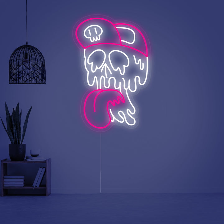 "Crâne En Fusion" Enseigne Lumineuse en Néon