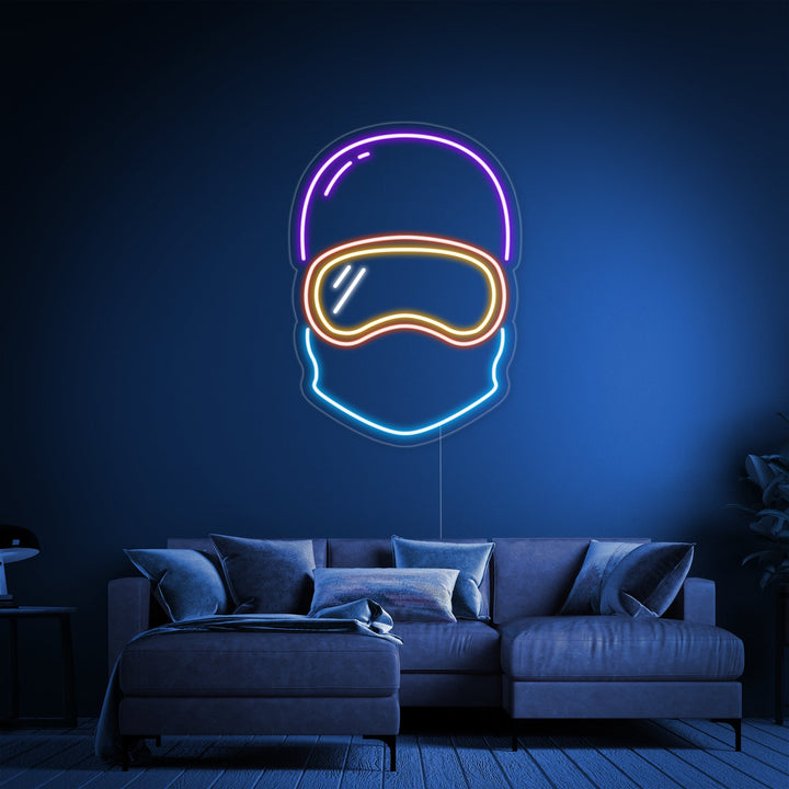 "Snowboarder Homme Des Neiges" Enseigne Lumineuse en Néon